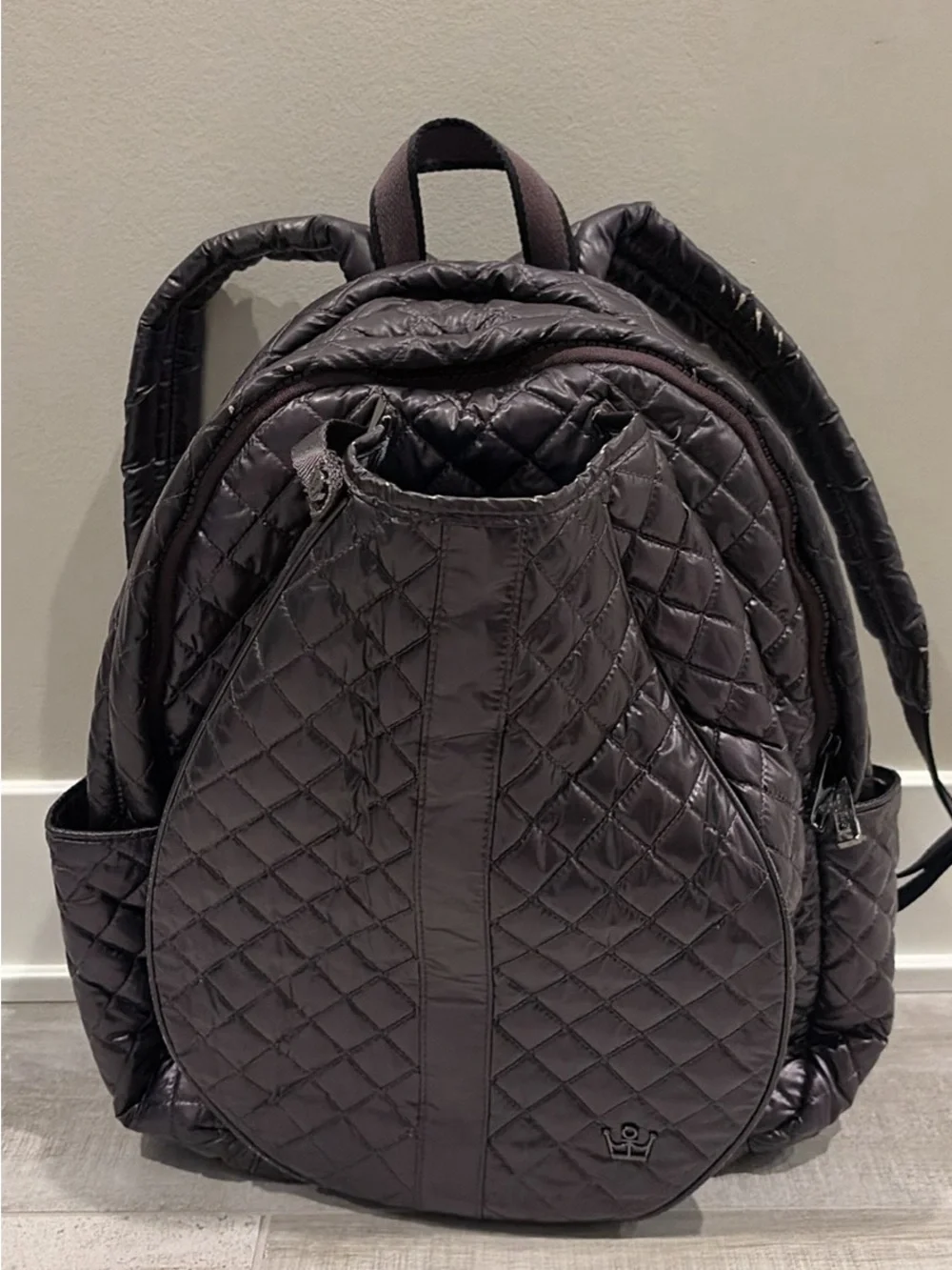 Oliver ThomasQuilted Puffer Tennis 24/7 Backpack in deep purple
